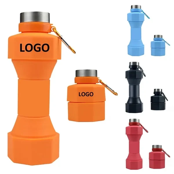 23oz Dumbbell-Shaped Foldable Silicone Water Bottle 1