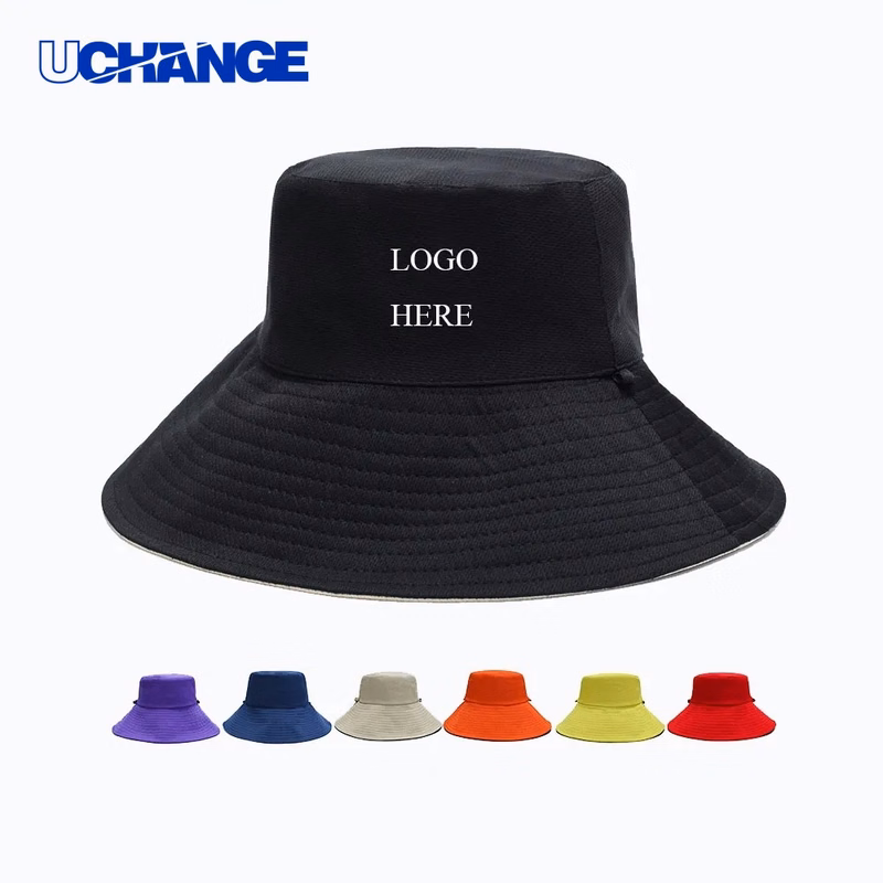 Reversible Wide Brim Cotton Bucket Cap for Outdoor and Sun Protection Use