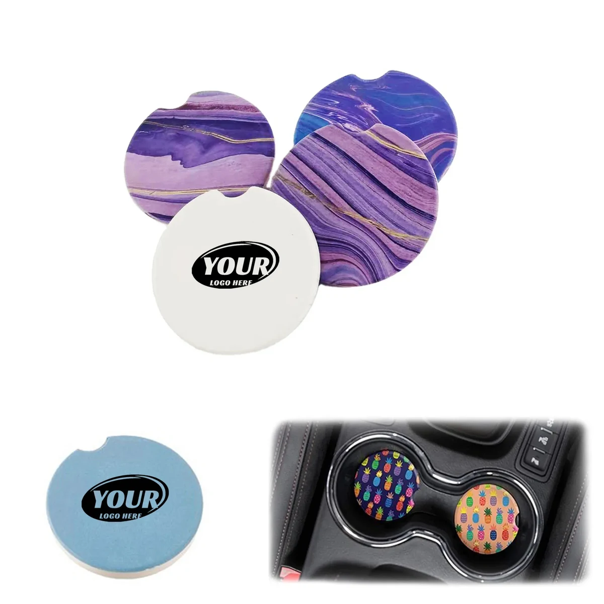 Car Ceramic Round Coaster 1