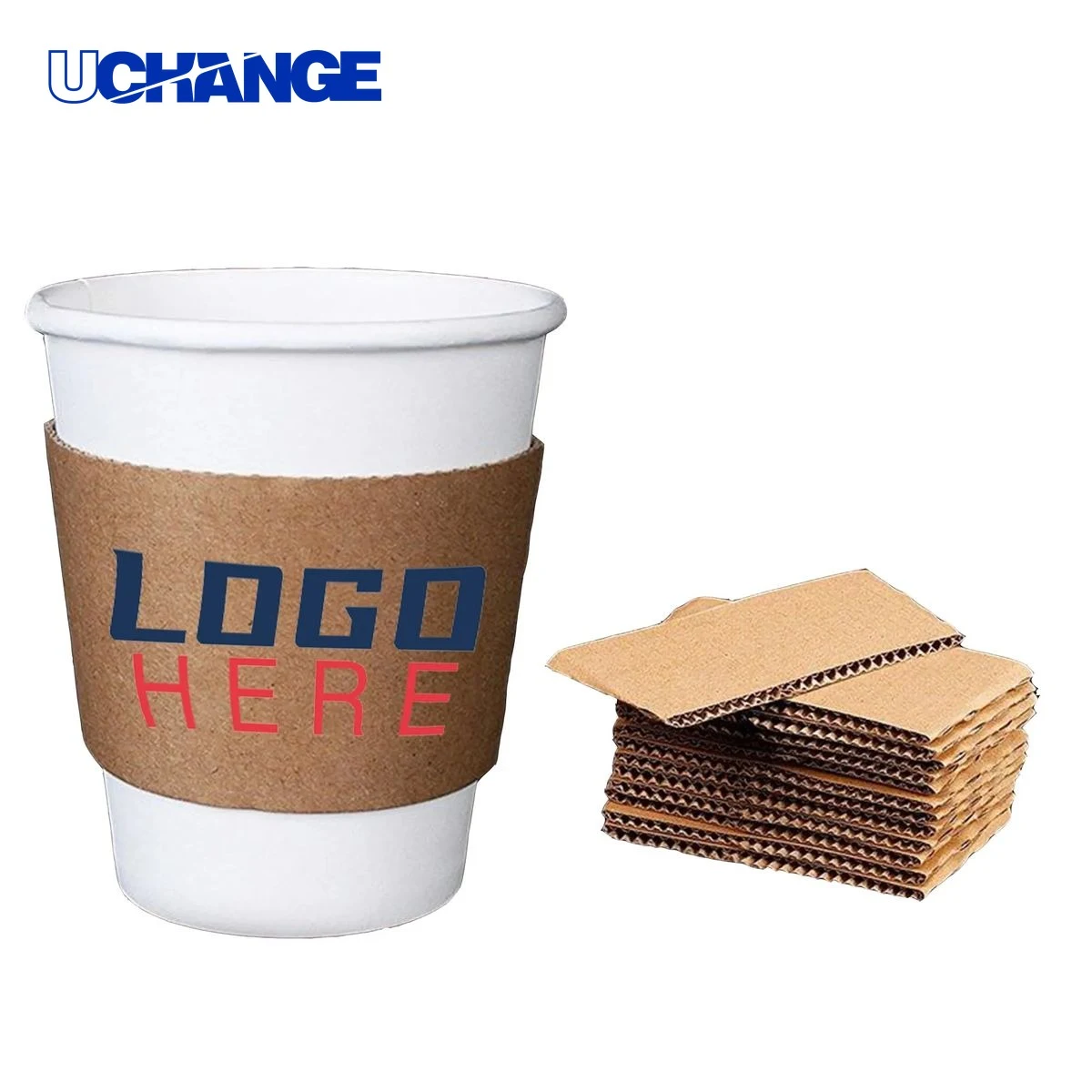 Corrugated Kraft Paper Coffee Cup Sleeve Insulator 1