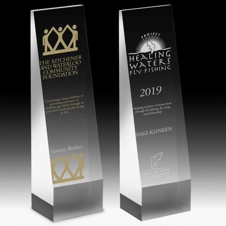 Screen Printed Angled Obelisk Award (9") 1
