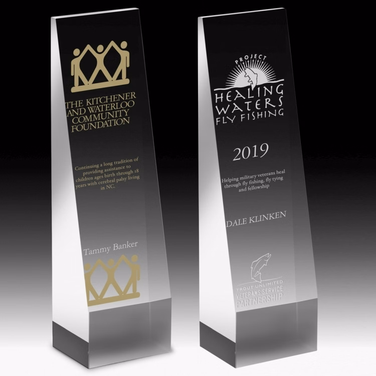 Screen Printed Angled Obelisk Award (9")