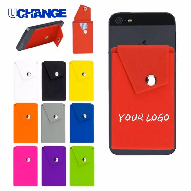 Silicone Stick On Phone Wallet with Pocket