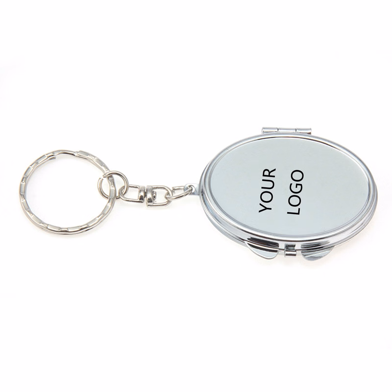 Oval Foldable Mirror Key Pendant