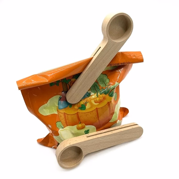 2 in 1 Wooden Coffee Scoop Bag Clip