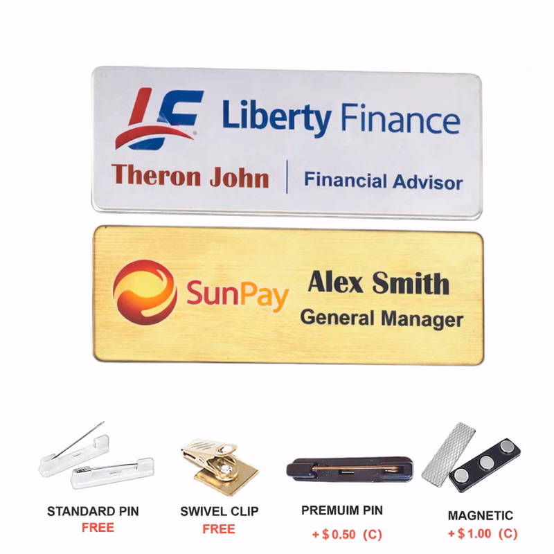 Full-color Stainless Steel Name Badge (3"x1.5")