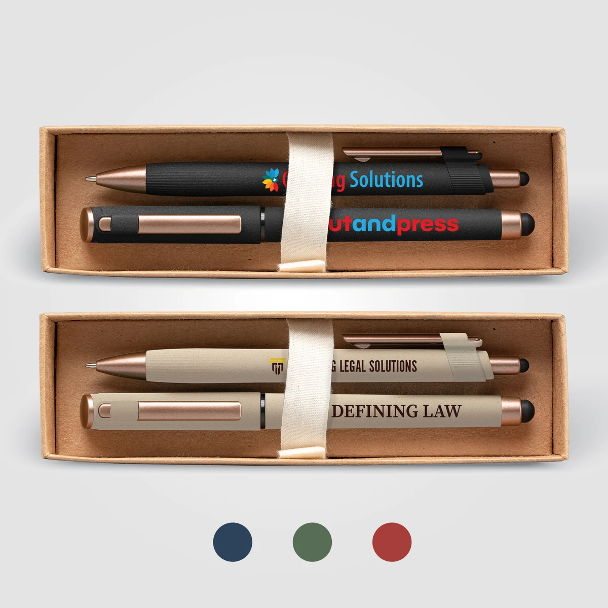 York Recycled Plastic Bronze Trim Pen Gift Set 1