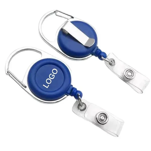 Retractable Carabiner Round Badge Reel 1
