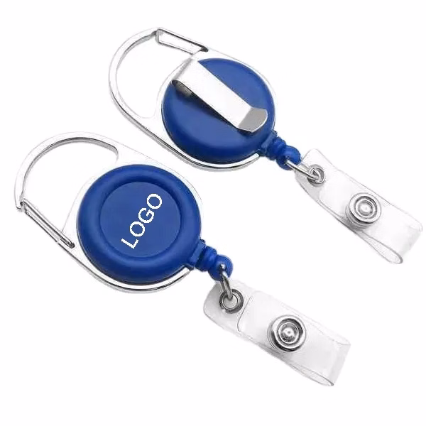 Retractable Carabiner Round Badge Reel