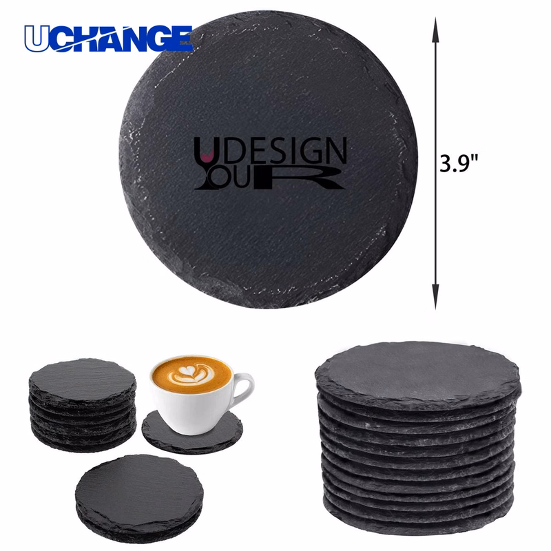 Stylish Round Slate Coaster Mat