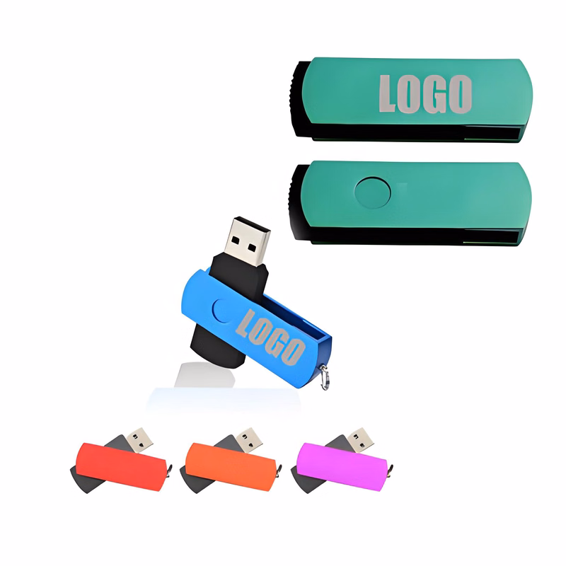 Aluminum Flat Swivel USB Flash Drive (1GB)