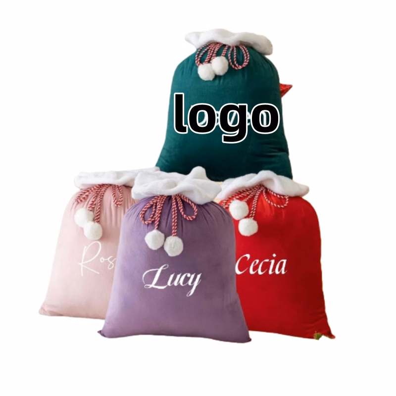Velvet Santa Gift Bags