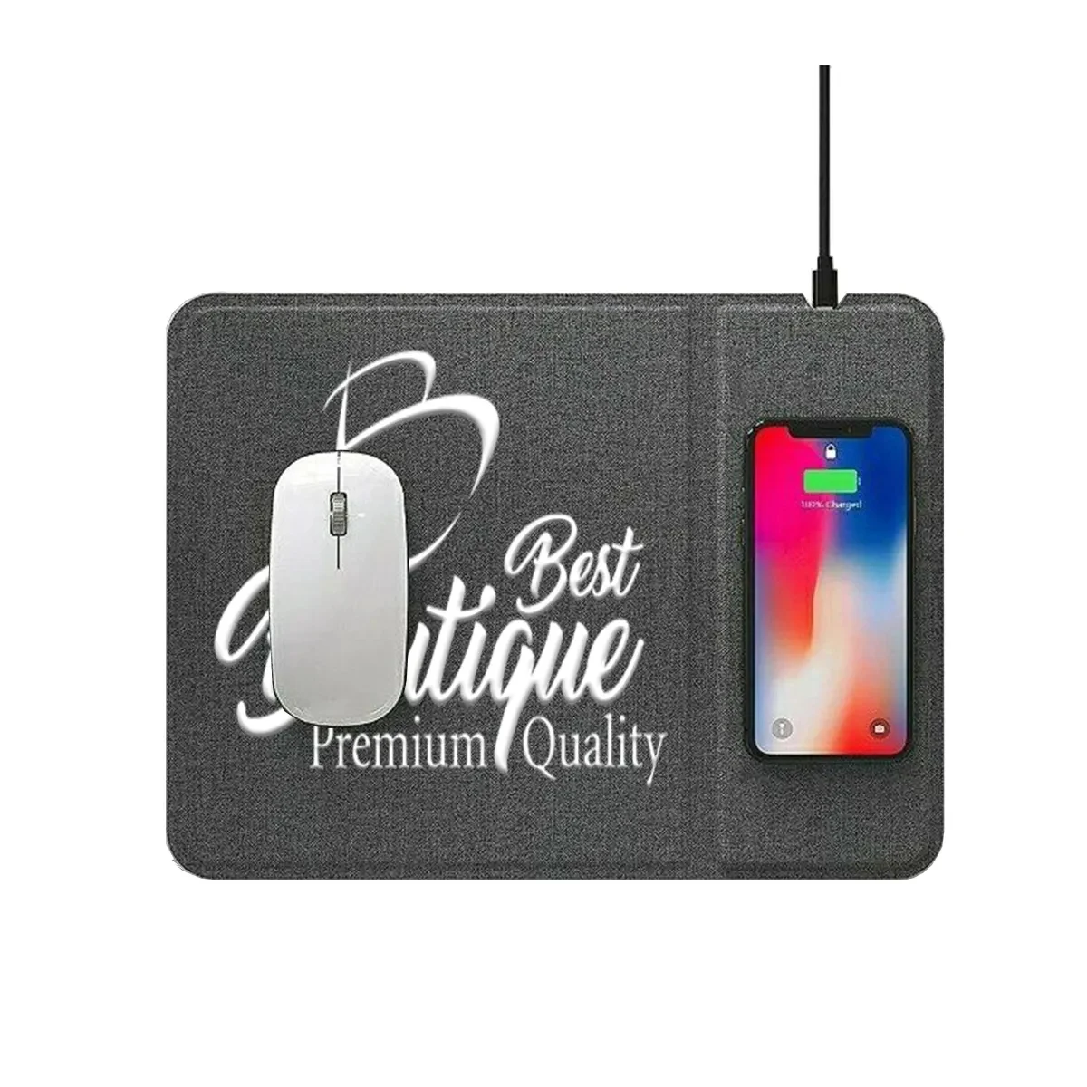 Custom Promotional Durable 15W Wireless Charging Mouse Pad 1