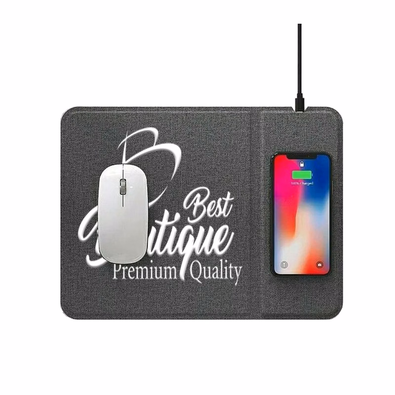 Custom Promotional Durable 15W Wireless Charging Mouse Pad