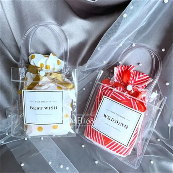 Transparent PVC Gift Wrap with Handles Clear Tote Bags 1