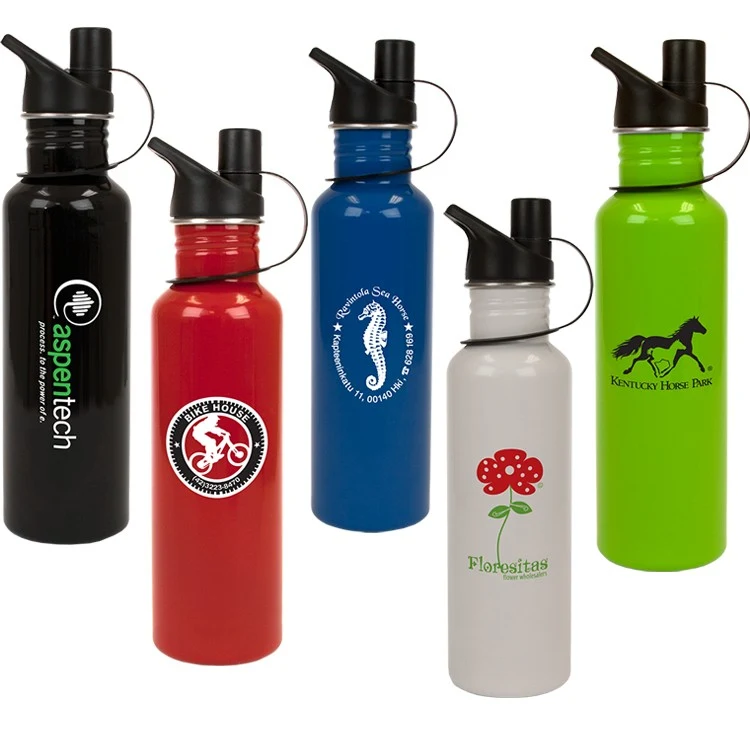 25 Oz. Trigger Stainless Steel Sports Bottle w/Sports Lid, custom water bottle with logo imprint 1