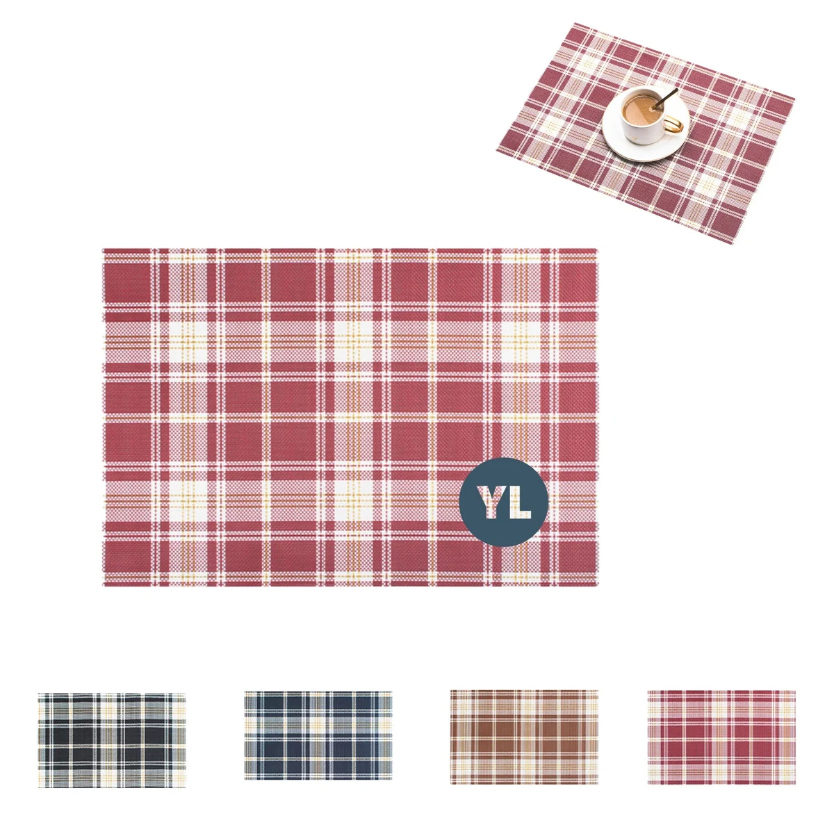 Plaid PVC Placemat - Durable and Easy to Clean 1