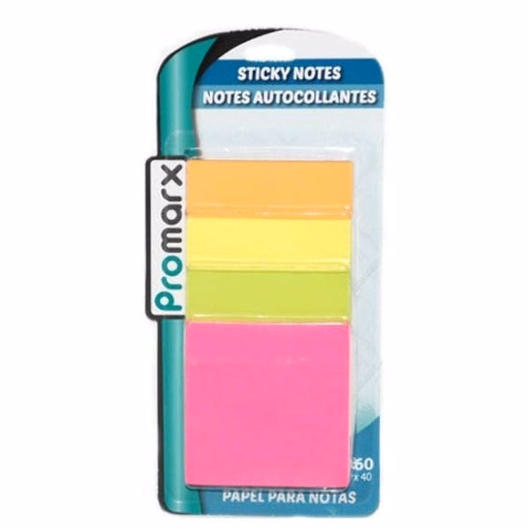 Neon Sticky Notes - 4 Pack 40 Sheets