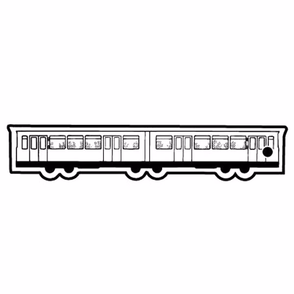 Two Train Cars Key Tag - Spot Color
