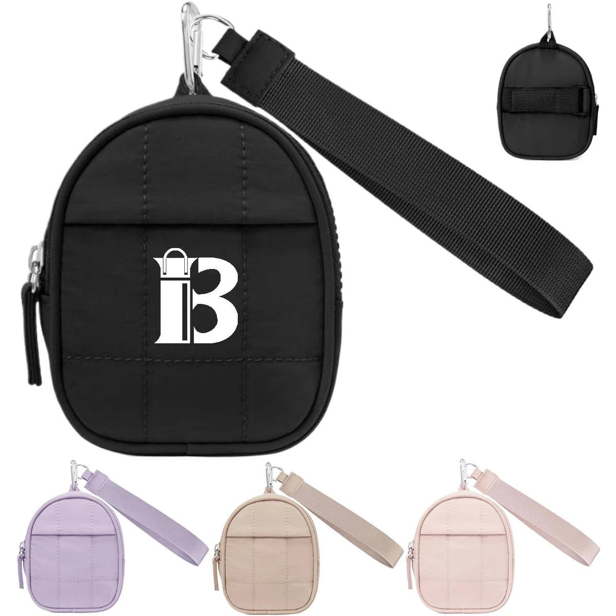 Polyester Mini Backpack Style Keychain Wallet w/ Wristlet 1