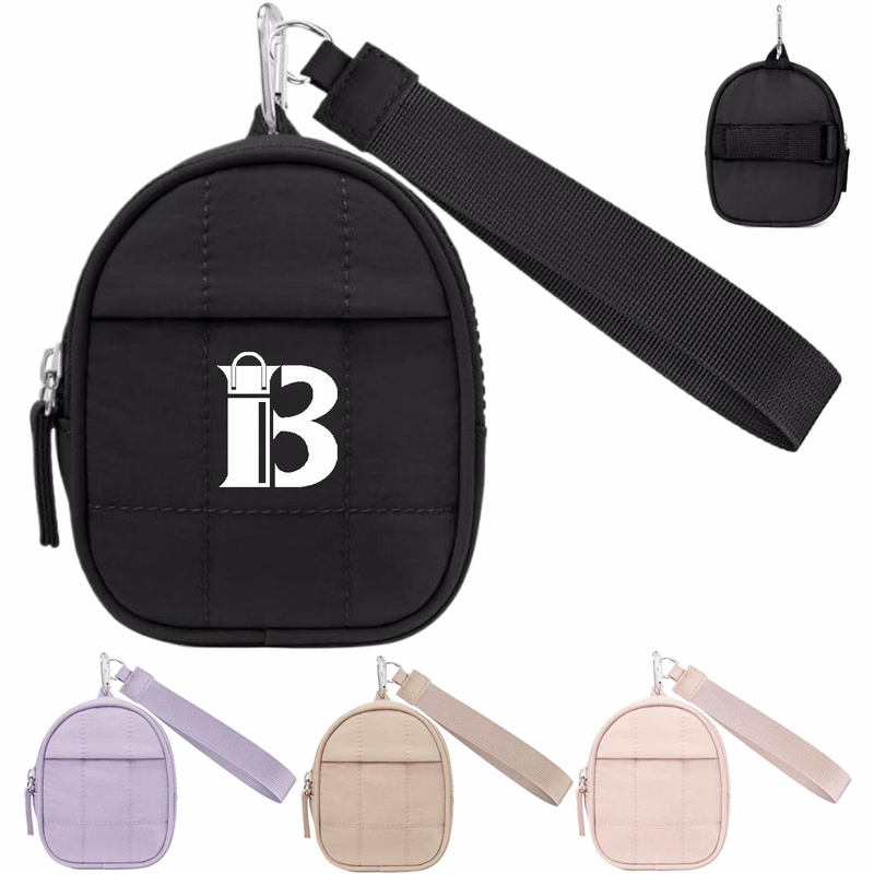 Polyester Mini Backpack Style Keychain Wallet w/ Wristlet