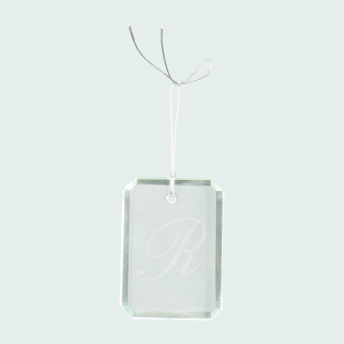 3" Crystal Rectangle Clipped Corner Ornament 1