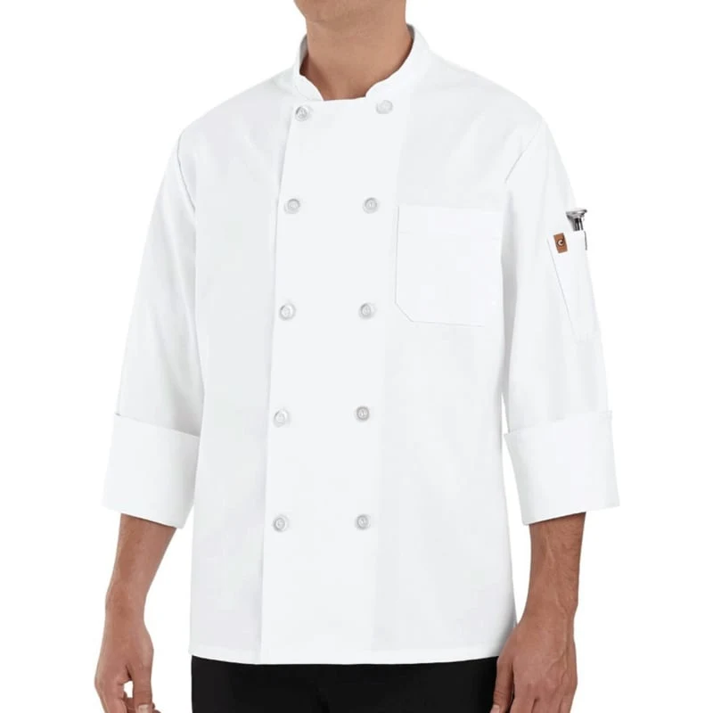 Chef Designs 100% Polyester Ten Pearl Button Chef Coat - 0423 1