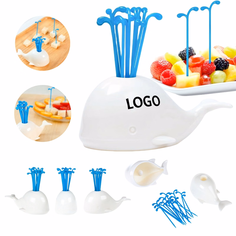 Whale Shaped Fruit Fork Set