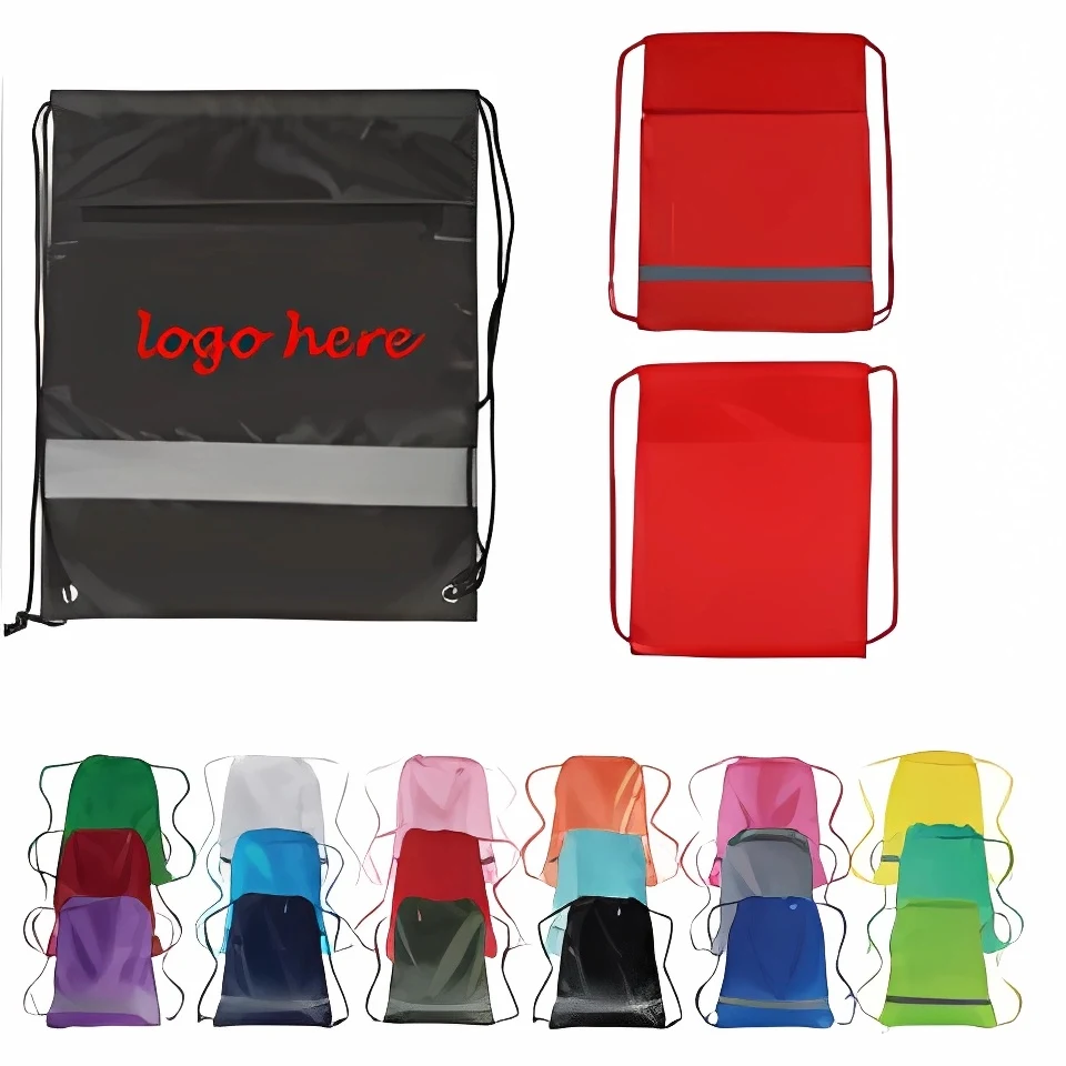 210D Drawstring Pack W/ Reflective Stripe 1