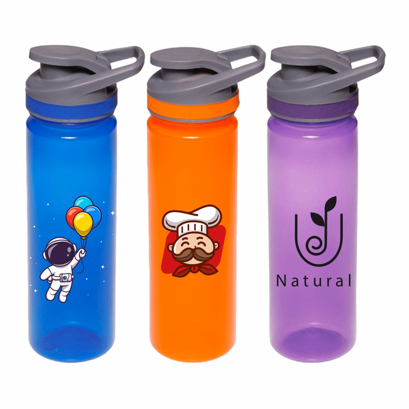 Sports Bottle with Flip Top and Screw-on Caps - 22 oz