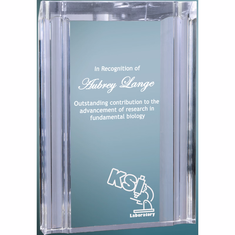 4.75" x 6-1/8" Clear Channel Acrylic Award