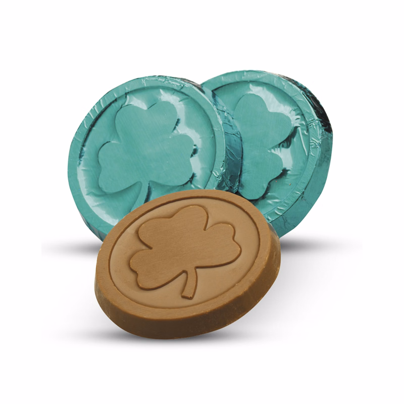 St Patrick Shamrock Chocolate Coin