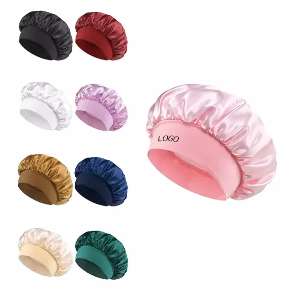 Colorful Wide-Band Elastic Sleep Cap with Soft Headwear