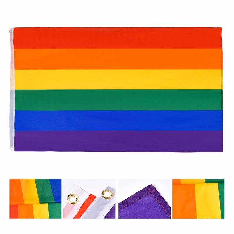 3X5 Foot Rainbow Flag 6 Stripes