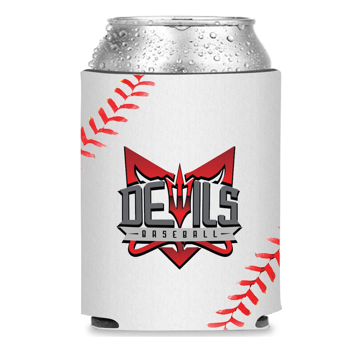 Collapsible Premium Foam Baseball Can Cooler - Full Color Sublimation, custom koozie with logo imprint 1