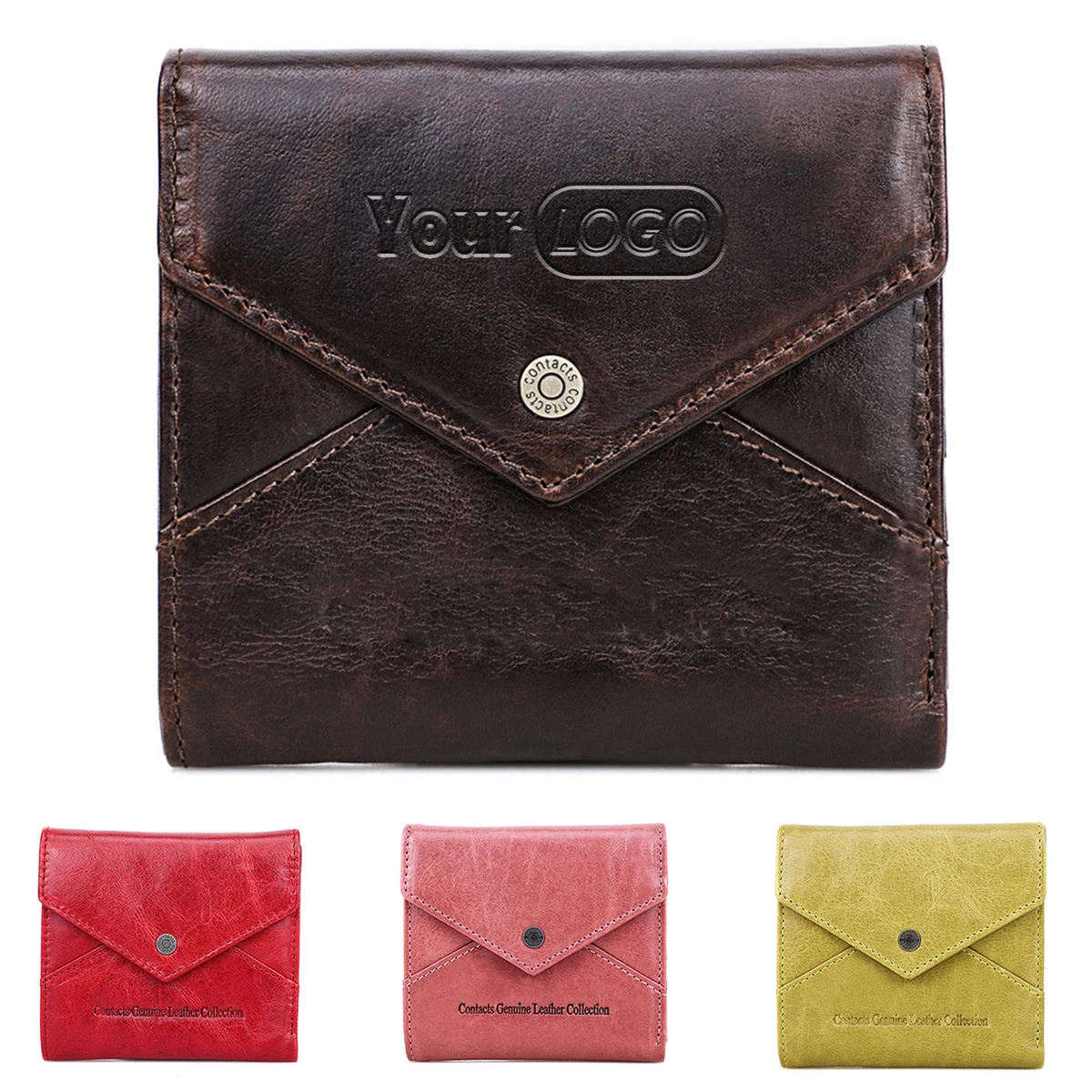 Leather RFID Small Magnetic Multiple positions Wallet Women 1