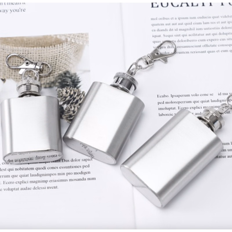 One Ounce Flask with Keychain