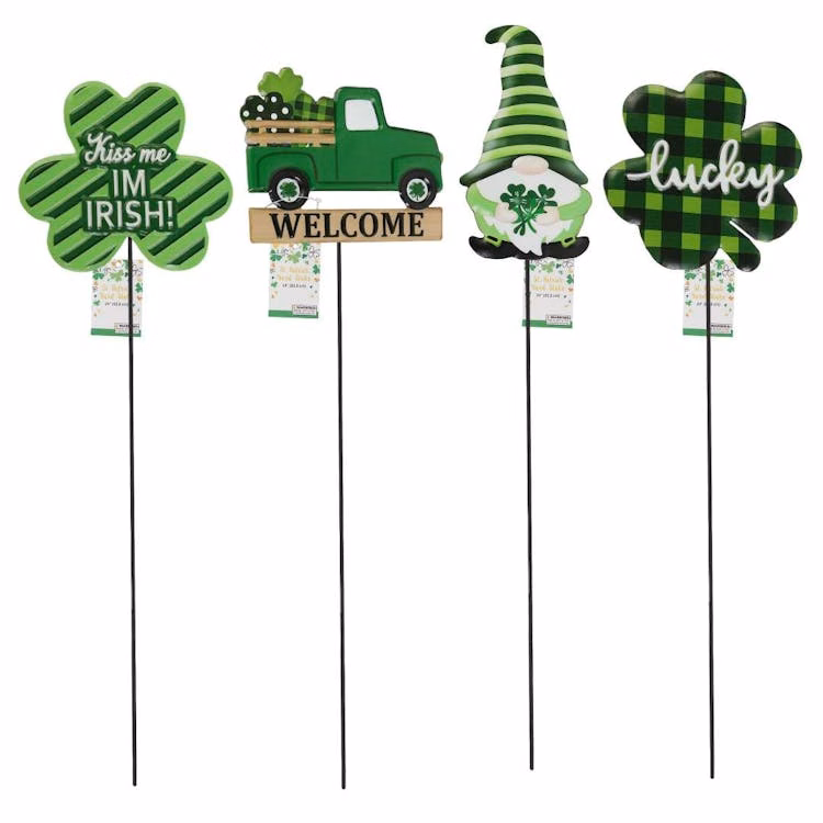 St. Patrick's Day Yard Stake - Four Assorted 24"