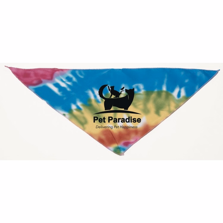 Small Tie-Die Triangle Pet Bandana (14" x 14" x 20")