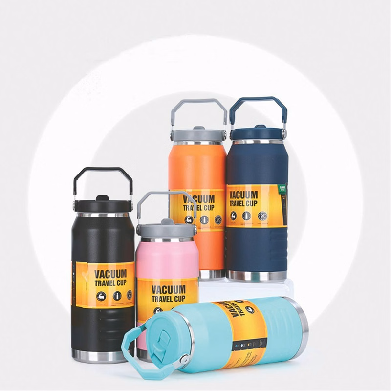 Half Gallon Large Insulated Water Bottle with Handle, 1900 ml Tumbler Jug, Insulated Container