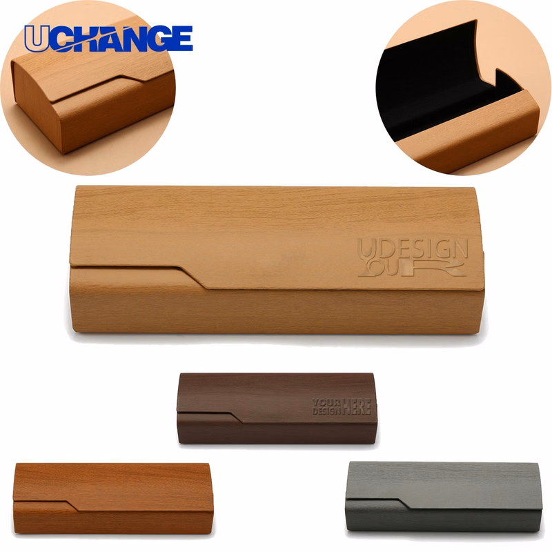 Eyewear Wooden Grain Glasses Case Organizer