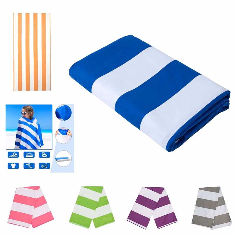 Striped Large Microfiber Beach Towel