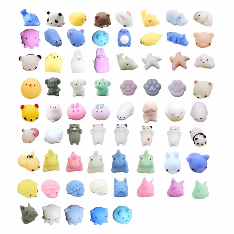 24 pcs Adorable Squishy Mochi Mini Stress Reliever Toys