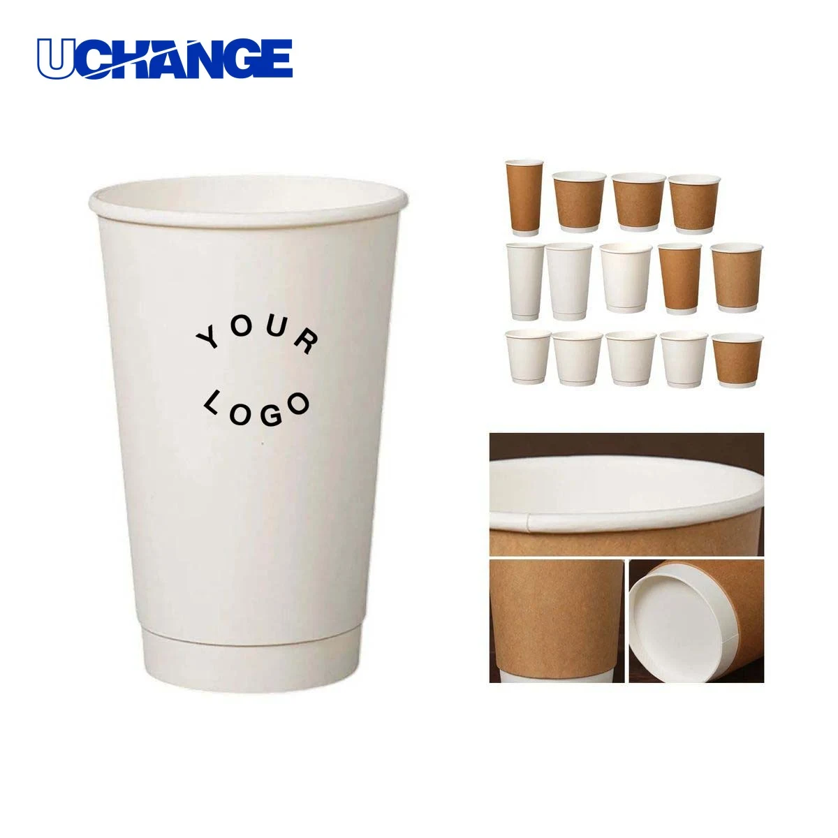 Eco Friendly Paper Coffee Cups Drinkware with Heat Protection 1