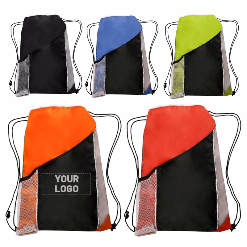 Drawstring Backpack with Side Mesh Pockets