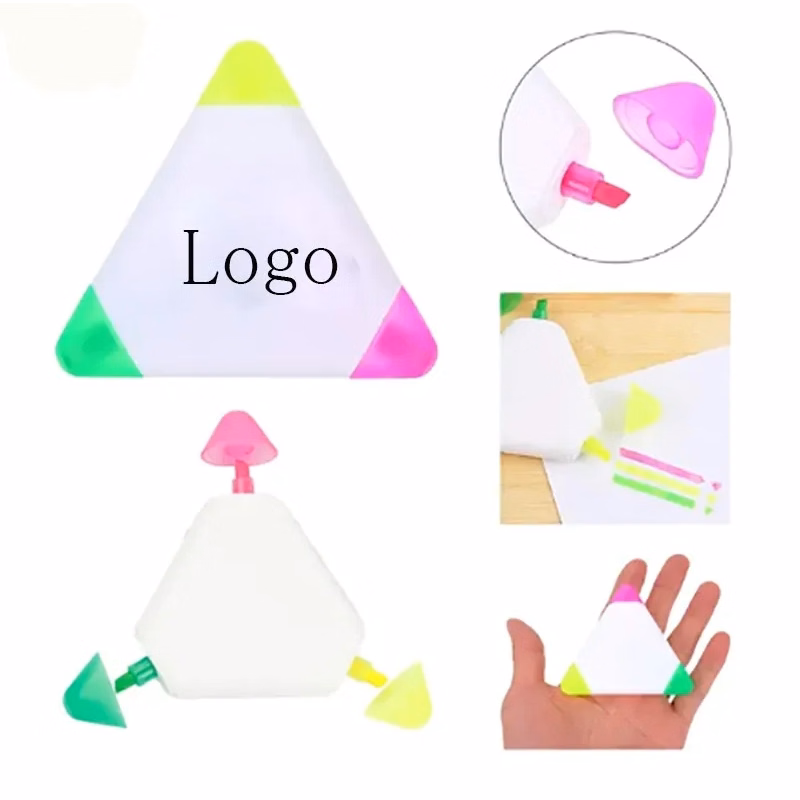 3-In-1 Portable Triangle Three-Color Highlighter Marker Pen