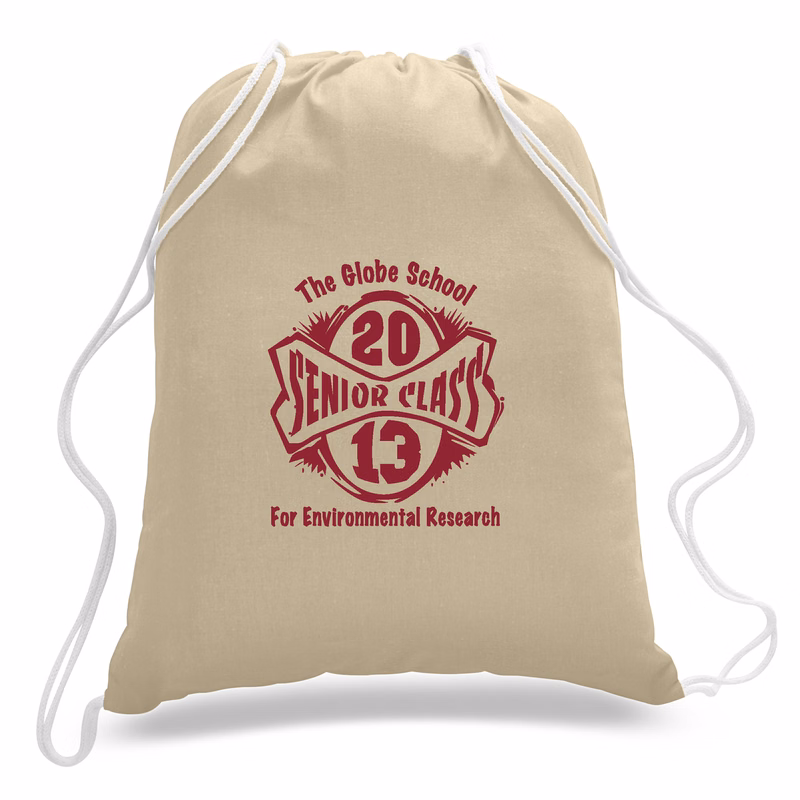 Small Colored 100% Cotton Drawstring Sports Backpack
