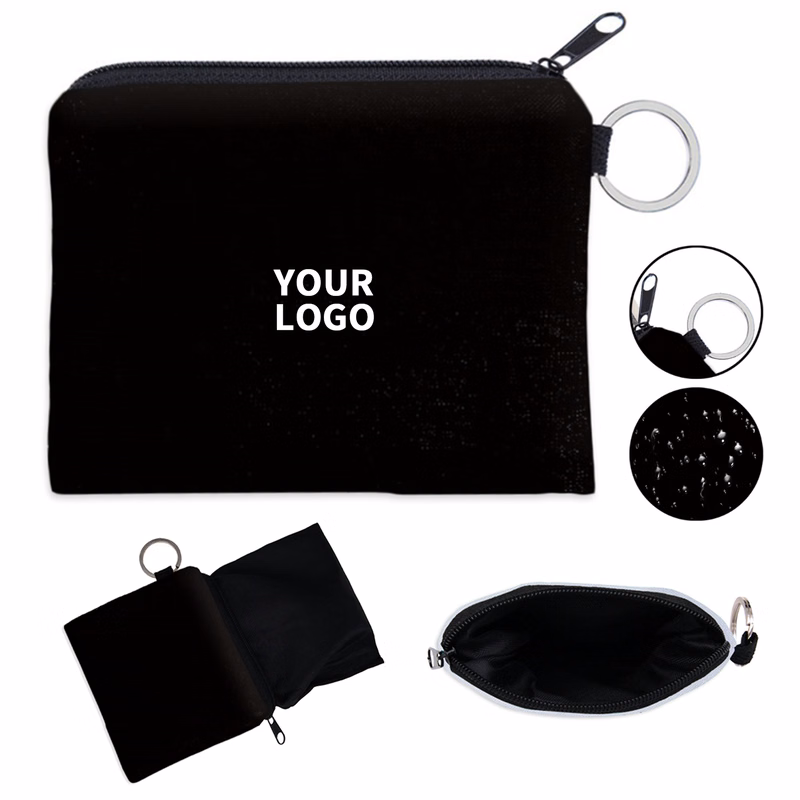 Full Color Zipper Coin Wallet With Key Ring 4.7"