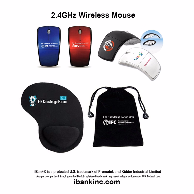 iBank ® Wireless Mouse + Wrist Rest Mouse Pad Desktop Duo
