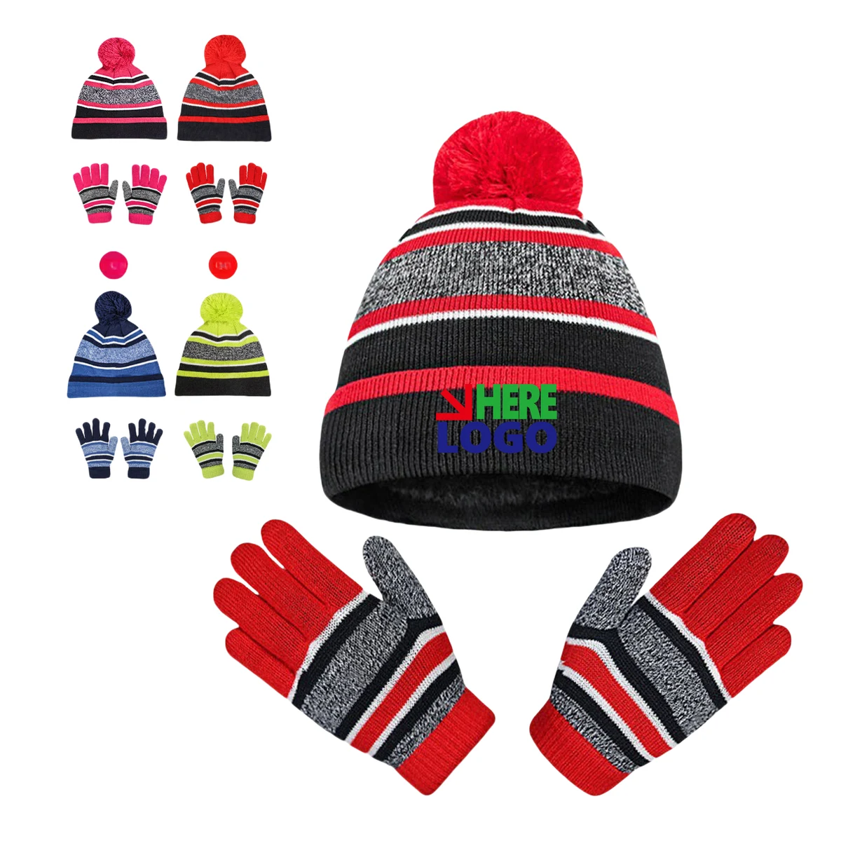 Kids Winter Cashmere Warm Knitted Gloves And Hats 1